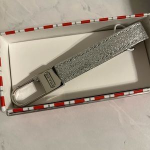 Coach Silver Glitter Key Fob
